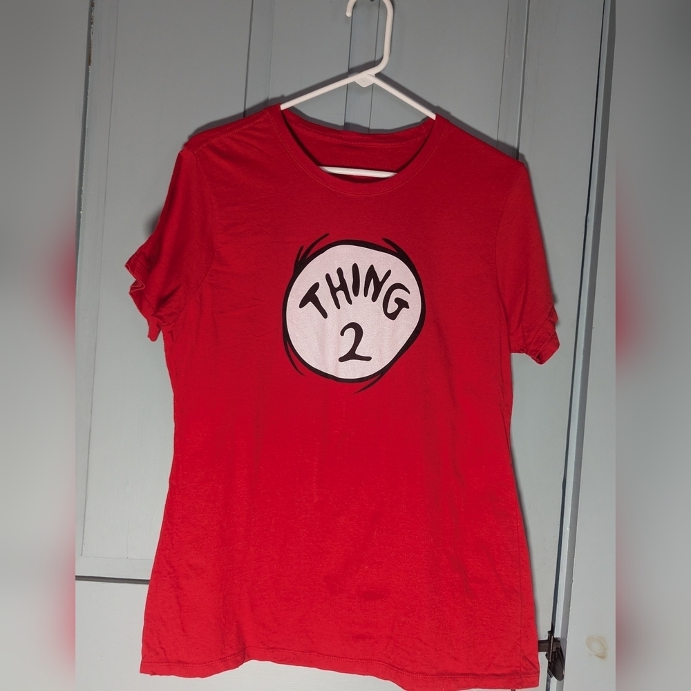 Dr. Seuss "Thing 2" Red T-shirt no labels Great Condition Size Med Movie Book
